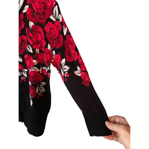 WHBM Rose 🌹 Sweater Cardigan M - Picture 2 of 12